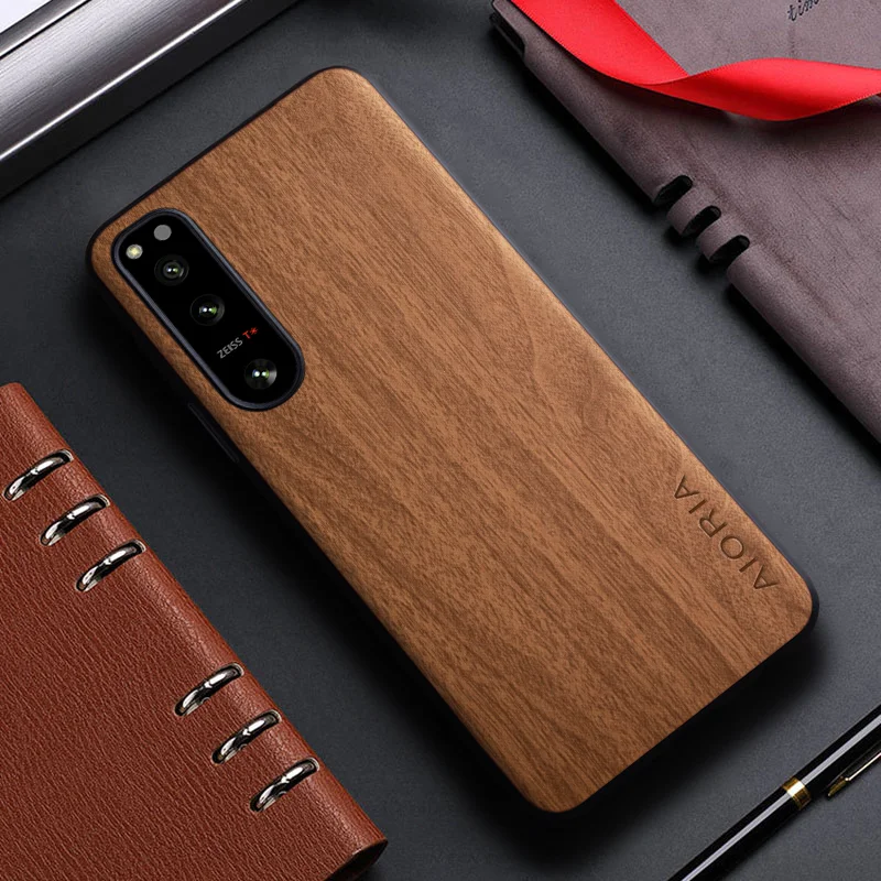 حافظة جلدية لسوني اريكسون 5 ii v ii ، نمط الخيزران...