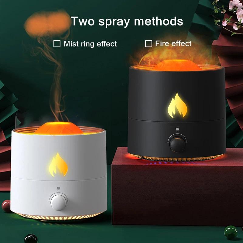 180ML Home Fire Flame Aromatherapy Essential Oil Diffuser Stress Relieve Jellyfish USB Ultrasonic Aroma Air Humidifier Diffuser