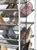 10 Tier 60 Pair Metal and Mesh Rolling Shoe Rack 5