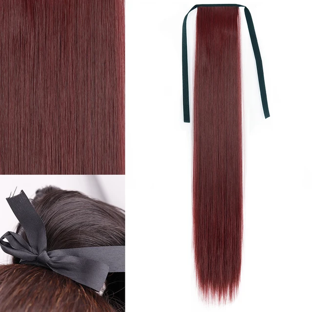 MERISIHAIR Synthetic Long Straight Wrap Around Clip In Ponytail Hair Extension Heat Reistan Pony Tail Fake Hair 13-118