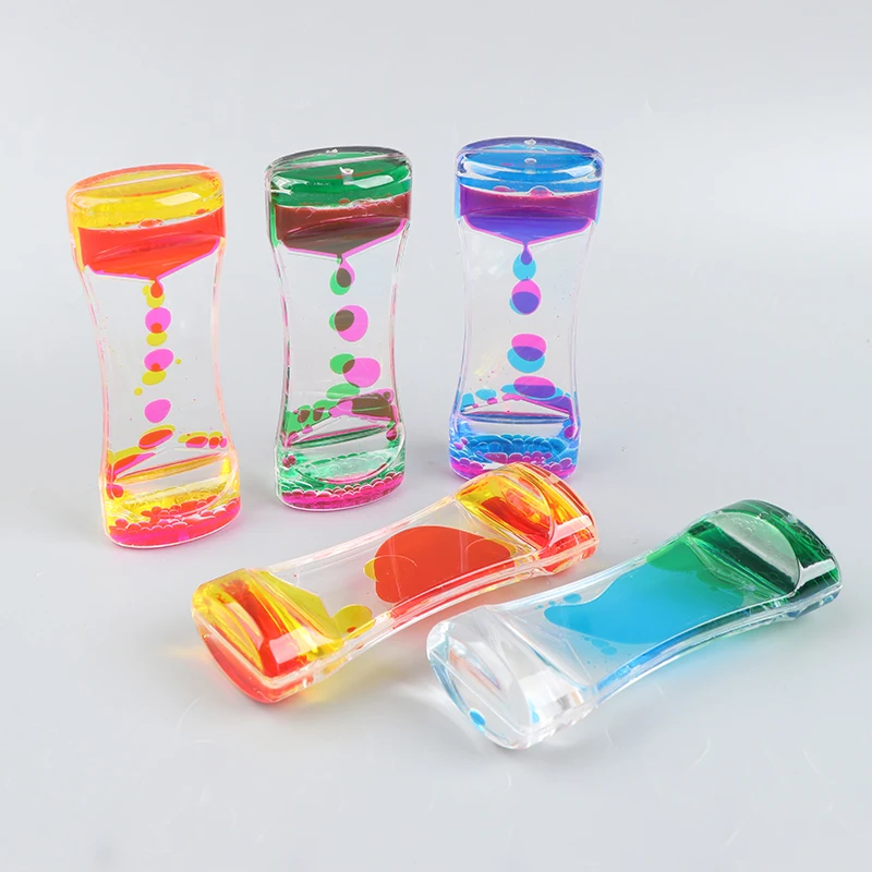 Double Color Sand Hourglasses Liquid Anxiety Relief Liquid Motion Bubble Timer sand timer liquid hourglass timer