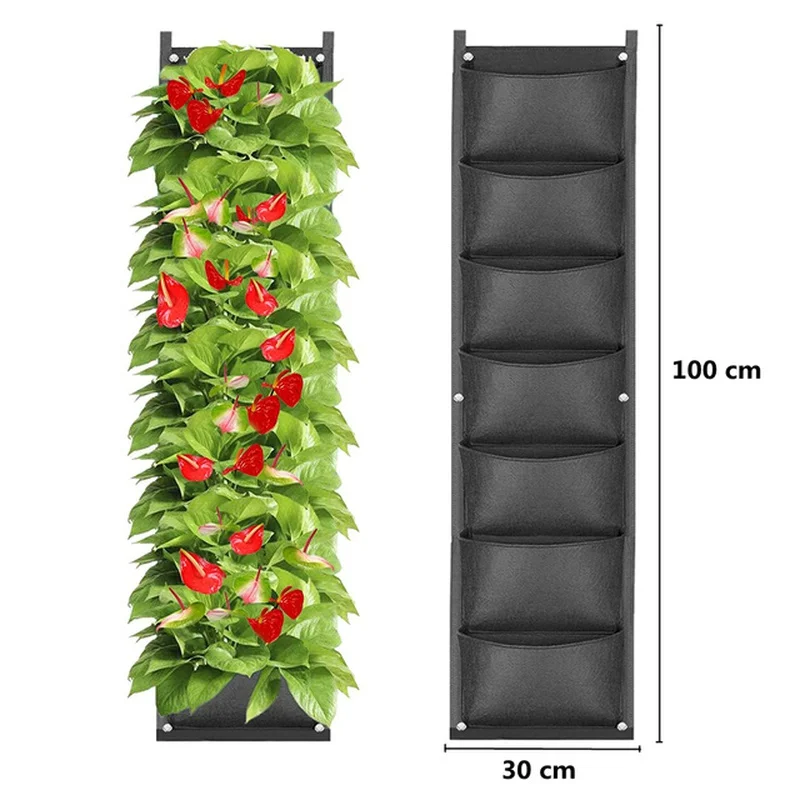 Hanging Vertical Garden Planter Bag for Indoor & Outdoor Herb Gardens