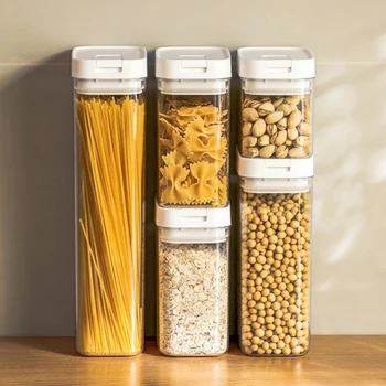 1PC Pasta Storage Box Grain Sealed Jar Transparent Durable Leakproof Spaghetti Storage Container Large Capacity Snack Food Tank