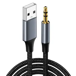 Universal USB to 3.5mm Audio AUX Adapter Cable for Headphones and Speakers (1m)