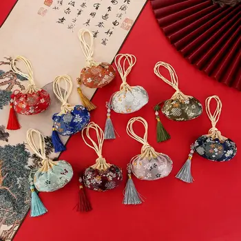 Borsa per gioielli con nappe da donna con coulisse in stile cinese squisito borsa per gioielli in tessuto con ricamo multicolore