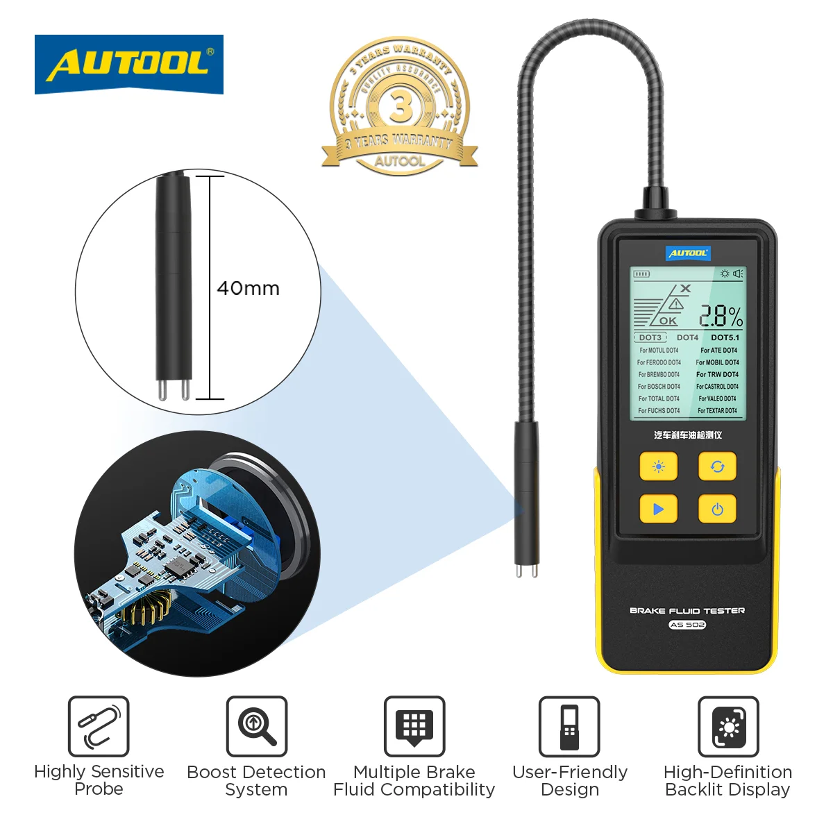 AUTOOL-AS502-2-8-inch-LCD-Car-Brake-Fluid-Tester-with-260mm-Probe-Brake ...