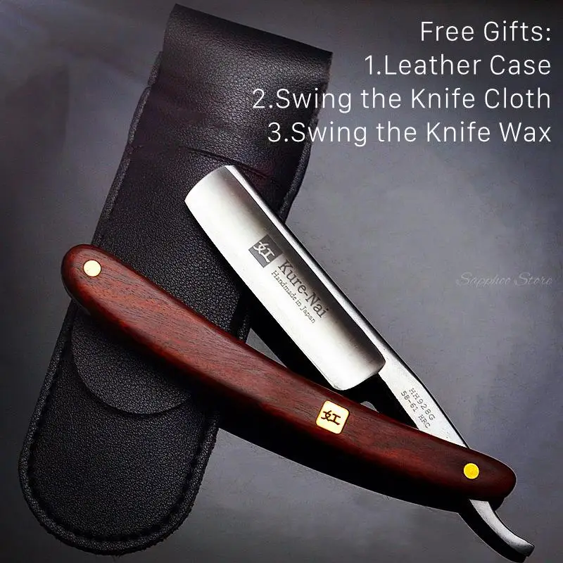 S45C Carbon Steel Straight Razor Barber Shop Sandalwood Handle Razors For Male Shaving Knife men's Safety Shaver Razors G1120 steel straight razor men shaving titan razors wood handle barber copper manual shaver classic scraper