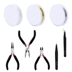 Jewelry Making Tool Set with Pliers, Scissors, Wires, and Tweezers (1set)