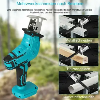 (Ship from USA) 18V Cordless Reciprocating Saw Handsaw Kit Saber Multifunction Saw for Metal Wood Pipe Cutting with 4 Blades Kit 2