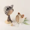 Newborn Wool Felt Fox Flower Bonnet Newborn Photography Props Baby Animal Floral Garden Hat Photo Shoot 6