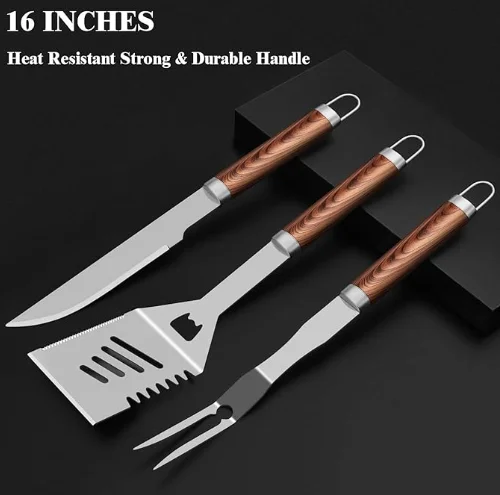 특대형 바베큐 그릴 도구 세트 24종, 시아버지, 남성, 아빠를 위한 선물, 알루미늄 케이스에 담긴 주걱과 집게 포함