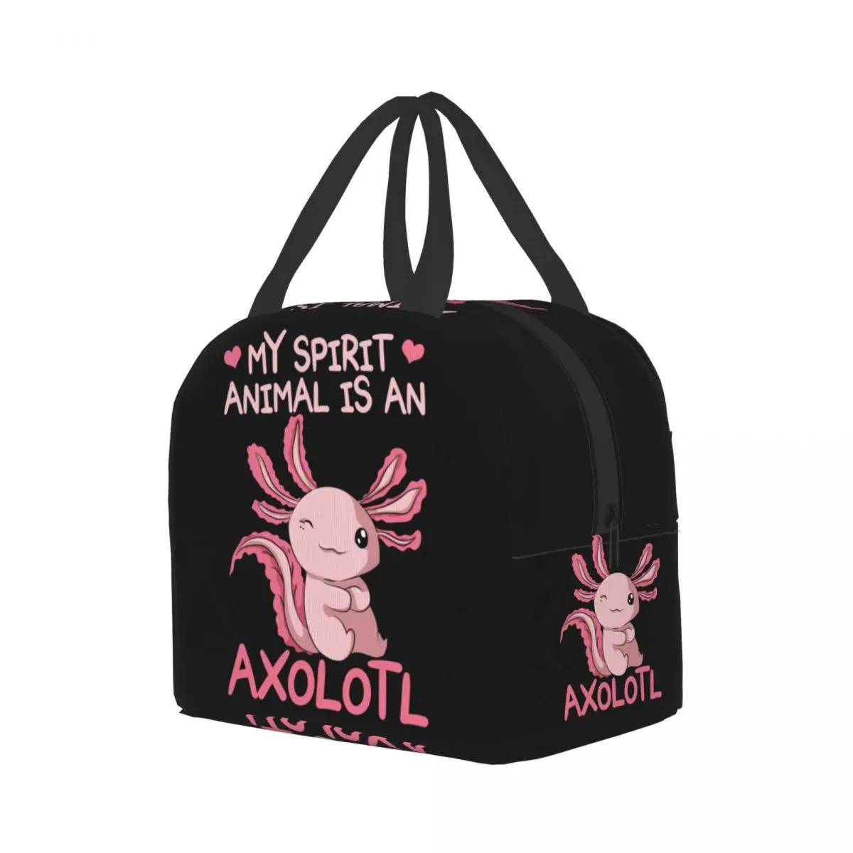 My Spirit Animal Is An Axolotl Thermal Insulated Lunch Bag Women Portable Lunch Tote for School Office Outdoor Storage Food Box