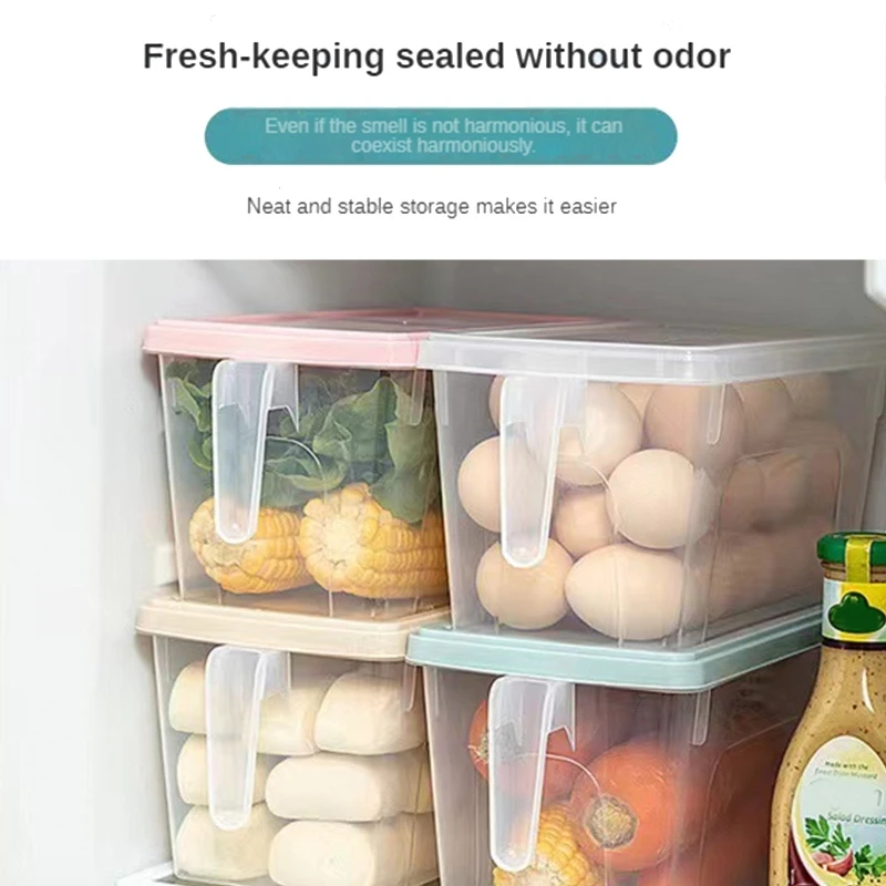 1pc Refrigerator Storage Box With Handle And Lid, Plastic Sealed Food Fruit  Organizer Container, Moisture-proof And Insect-proof