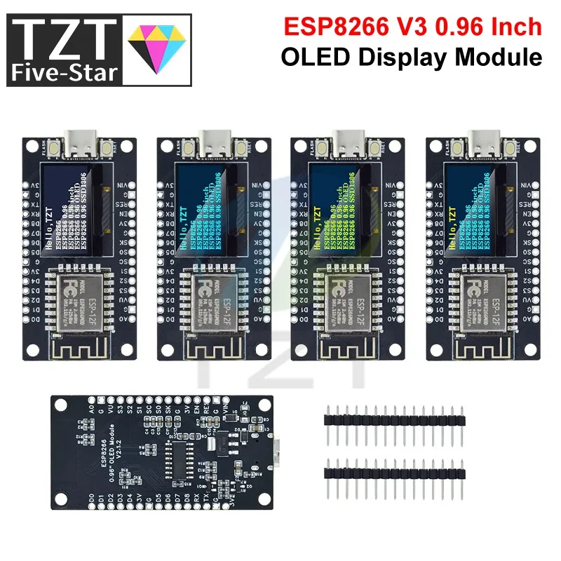 รูปสินค้า บอร์ดพัฒนา ESP8266 พร้อมจอ OLED สำหรับ Arduino/Micropython