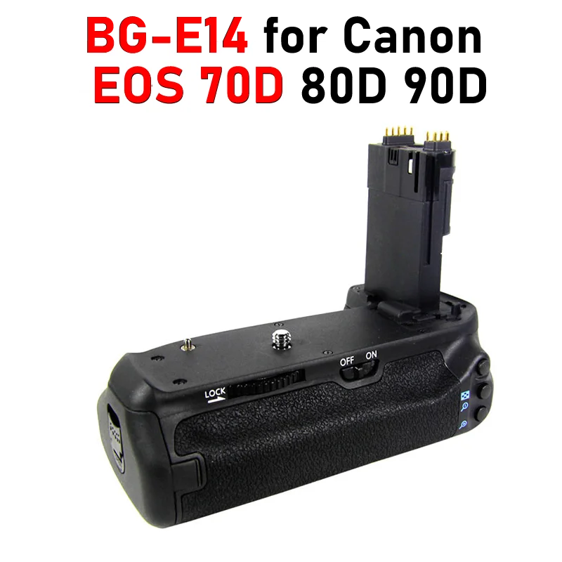 70D Batteria Grip Per Canon Eos 70D 80D 90D Sostituzione Per Canon Bg-E14 Battery Grip