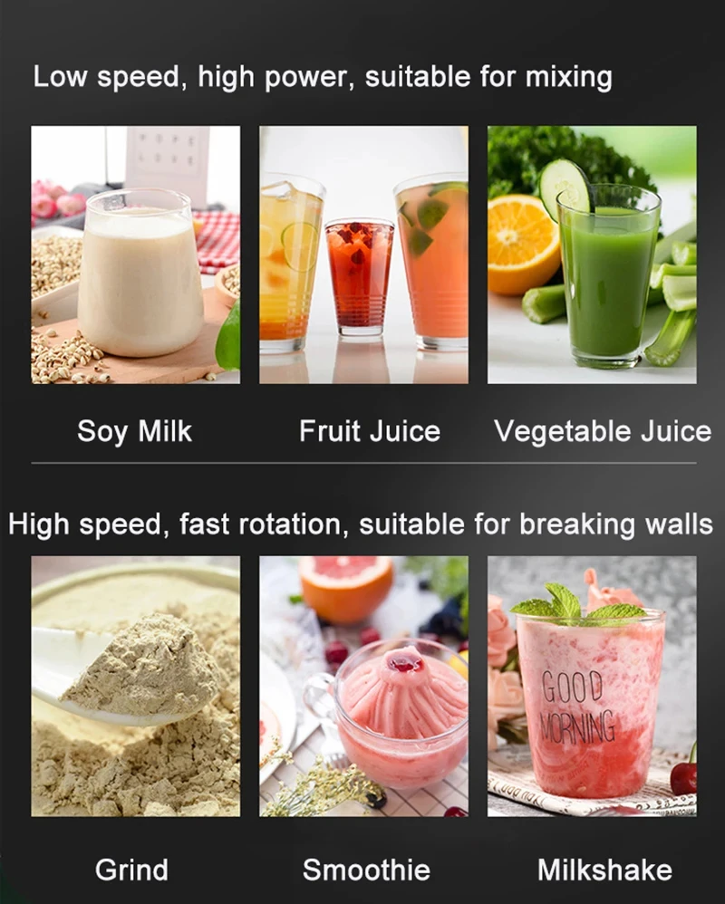 Professional 2L Countertop Blender Multifunctional Mixer Make Shakes And Crush Technology for Smoothies Ice and Frozen Fruit 2