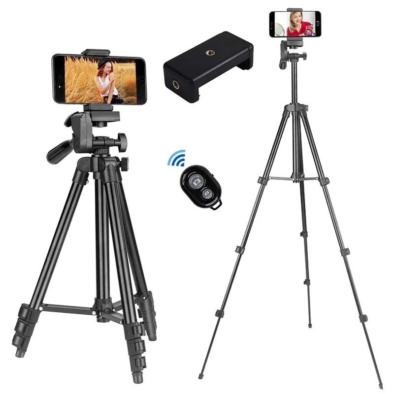 Phone Tripod 100cm Professional Video Recording DSLR Camera Photography Stand for Xiaomi HUAWEI iPhone Gopro with Selfie Remote
