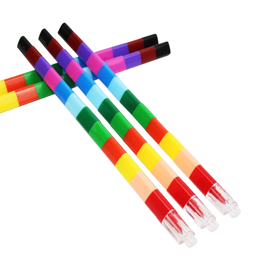 Building Block Crayons Children Graffiti Pens Drawing Painting Stationery Suit For School Students Gifts For Kids 6pcs 12 Colors colored crayons,children painting supplies