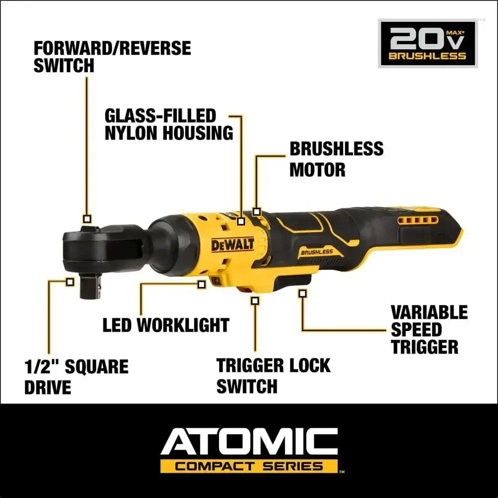 DEWALT DCF512 Cordless Ratchet Wrench Kit With Battery Charger
