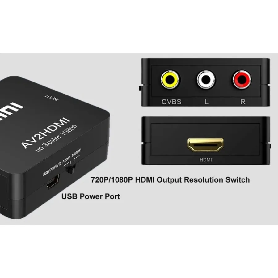 RCA AV Zu HDMI-kompatibel Konverter AV/CVSB L/R Video Box HD 1080P 1920*1080 unterstützung NTSC PAL Ausgang AV Zu HDMI-kompatibel – Detail 5