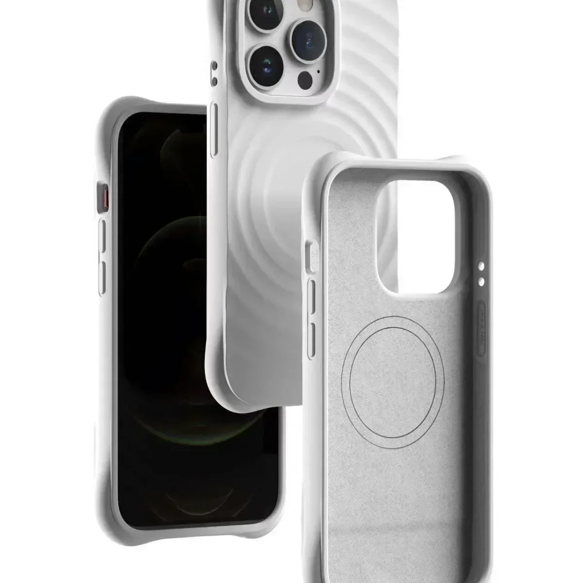 MagSafe Ripple Silicone Phone Case Cover for IPhone 11 12 13 14 15 Pro Max Case for IPhone 15 Pro Max