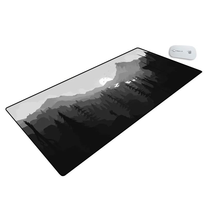 Mouse pad black landscape mountain sunset mouse pad extended pad mouse computer non-slip carpet computer mouse pad office