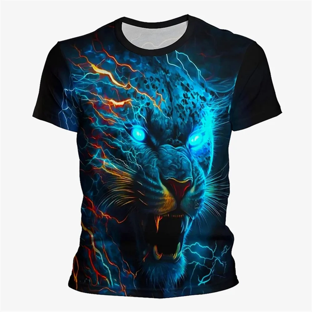 

2023 New Cool Animal Panther T Shirt per uomo estate manica corta Leopard 3D Printed T-Shirt Fashion Streetwear top Tee Clothes