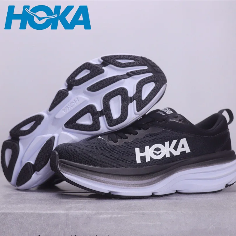 HOKA Men Sneakers Bondi 8 Lightweight Cushioning Outdoor Running Shoes Marathon Trail Running Shoes Elastic Women's Casual Shoes