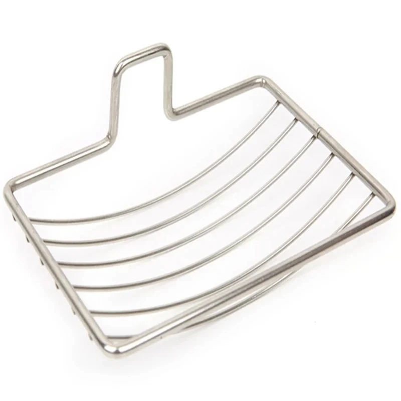 Stainless Steel No Punching Soap Holder Bathroom Wall-Mounted Soap Dish Holder Self Adhesive Kitchen Spong Storage Rack