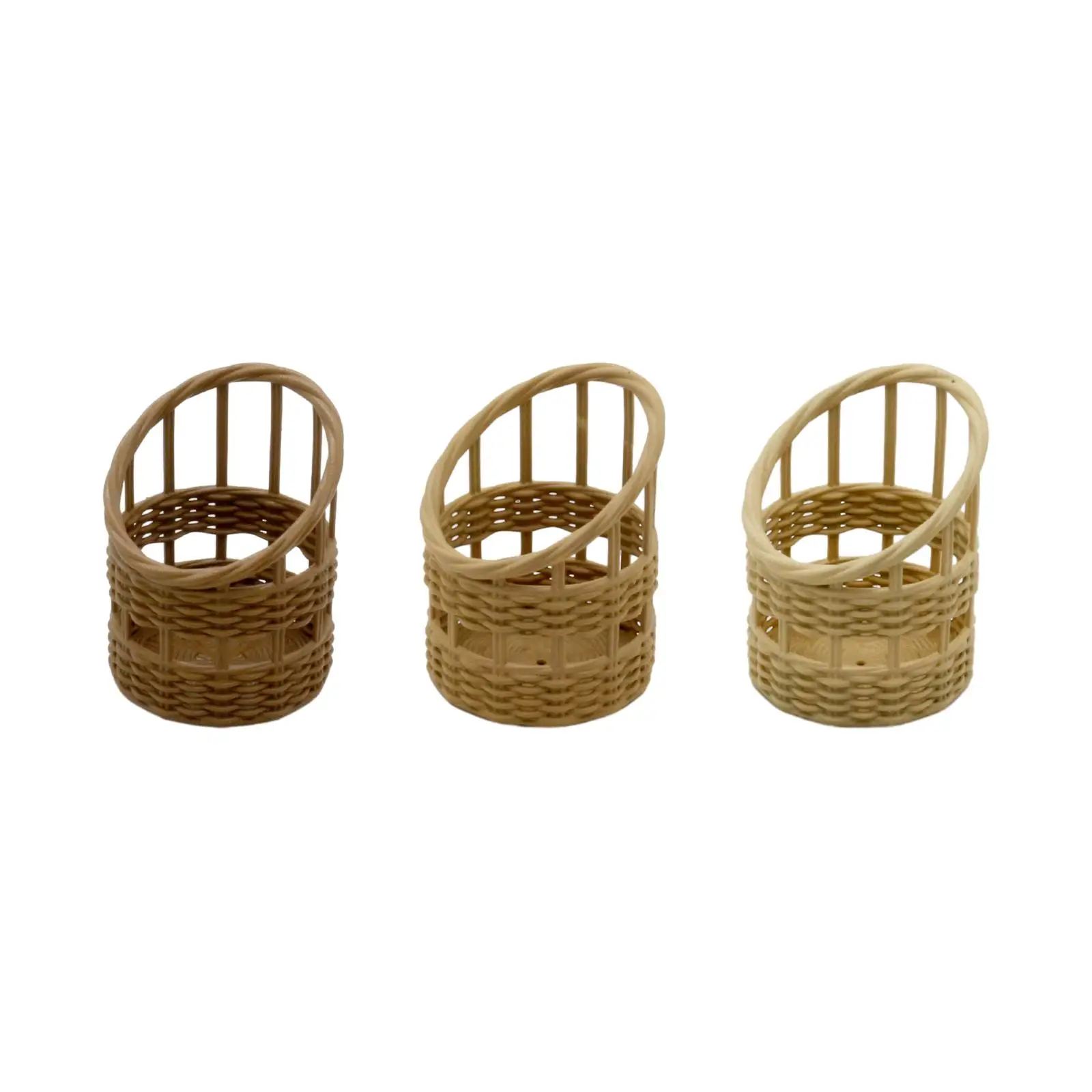 

1/6 1/8 Miniature Storage Basket Picnic Basket Playset Bread Basket Mini Resin Baskets Dollhouse Bread Basket for Boys Children