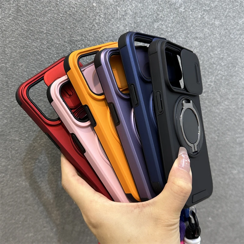 Magnetic Slide Camera Protection Case with Wrist Strap - Shockproof Cover