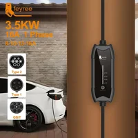 feyree EV Charger Type2 16A 3.5KW 1Phase GB/T / Type1 Current Adjustable 3.5m Cable Portable Charging Box for Electric Vehicle