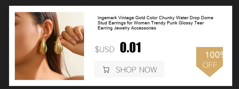 Ingemark Punk Einzigartige Metall Unregelmäßige Metall Ohrstecker für Frauen Trend 2024 Vintage Piercing Ohrring Schmuck Zubehör Neu – Detail 2