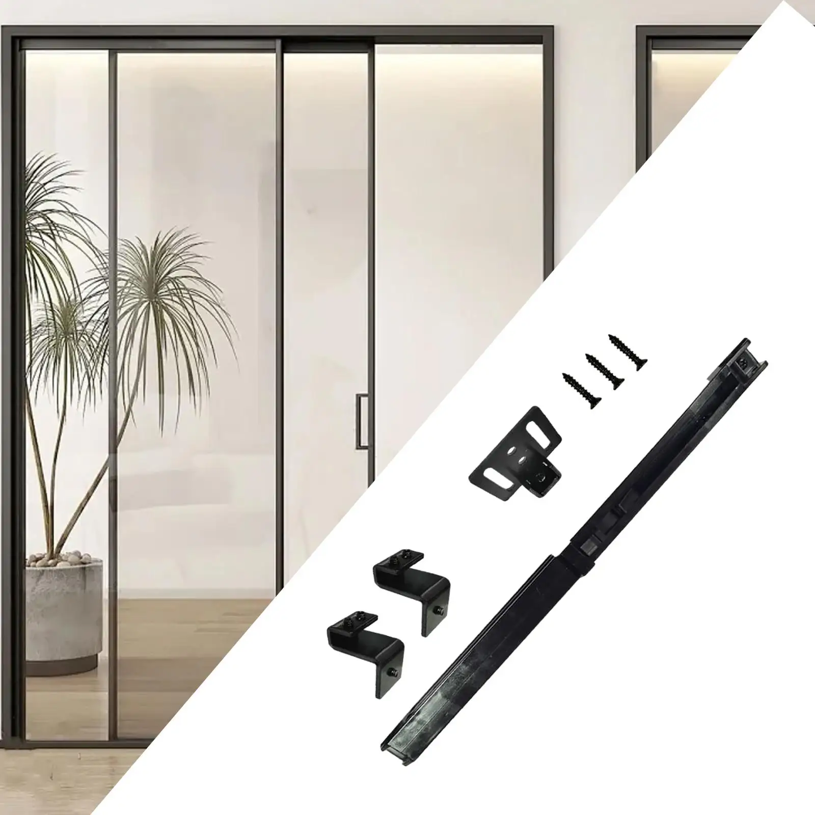 Barn Door Mechanism Sliding Barn Door Hardware Steel Easy to Install