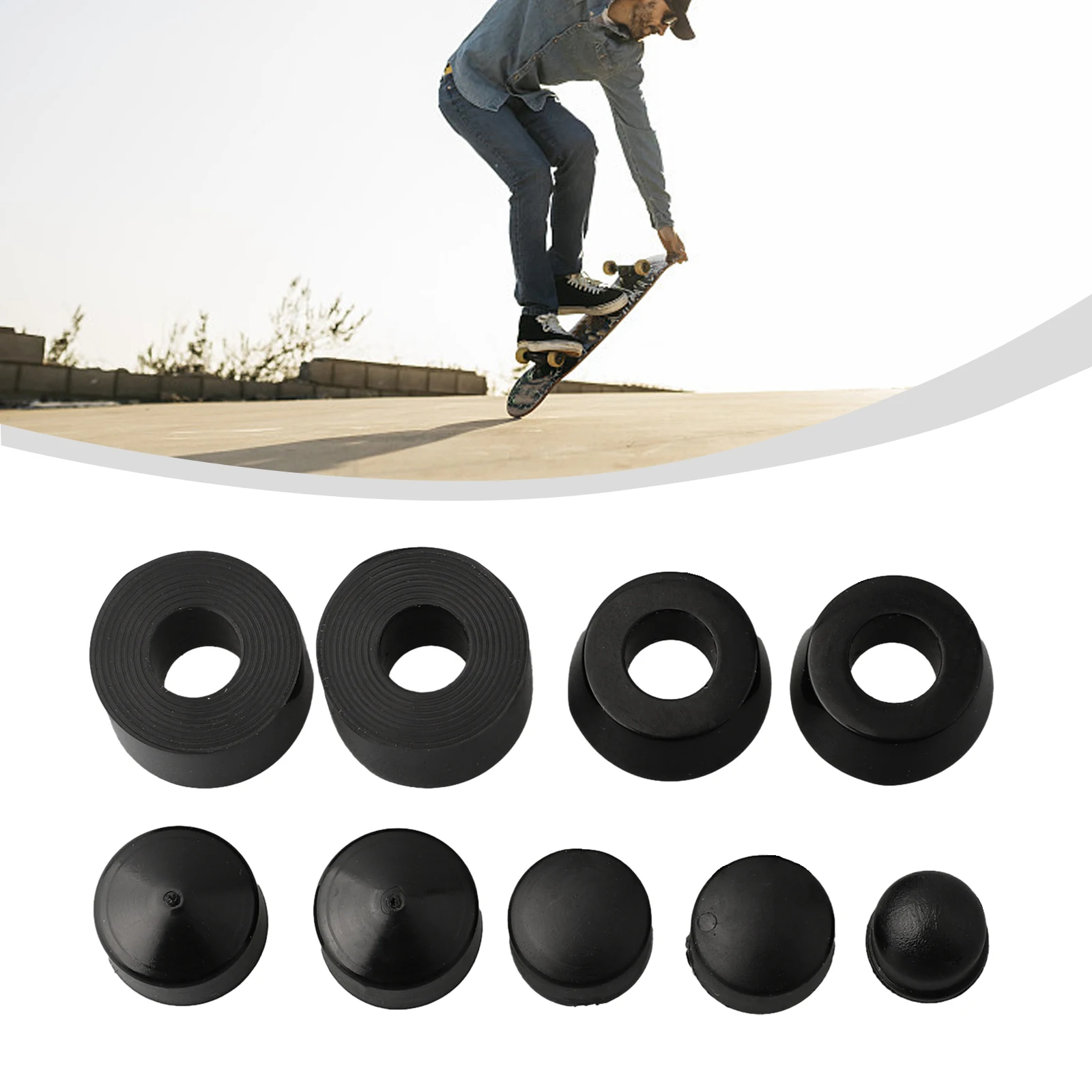 

Universal Skateboard Truck Rebuild Kit Scooter PU Shock Absorber Bushings Washers Pivot Cups Outdoor Skateboard Accessories Part
