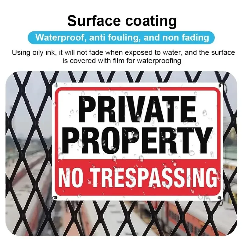 Private Property No Trespassing Sign Rust Free Aluminum Signs with 4 Holes for Home & Business Outdoor Use Warning trespassing sign