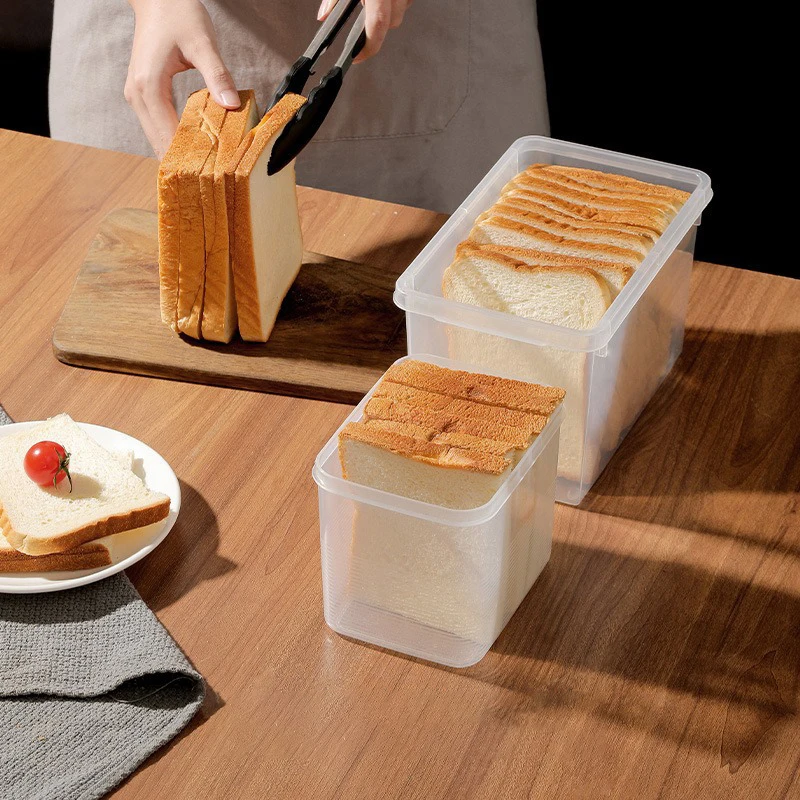 Bread Container Storage Box Dispenser With Cover Case Toast Cake Sandwich Container Airtight Box Bread Crisper Home Tool
