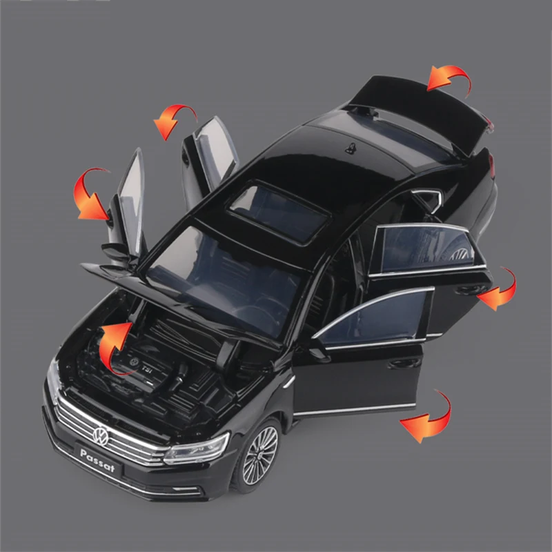 1:32 VW Passat 380 TSI Alloy Car Model Diecast Metal Car Vehicles Model High Simulation Sound and Light Collection Kids Toy Gift 4