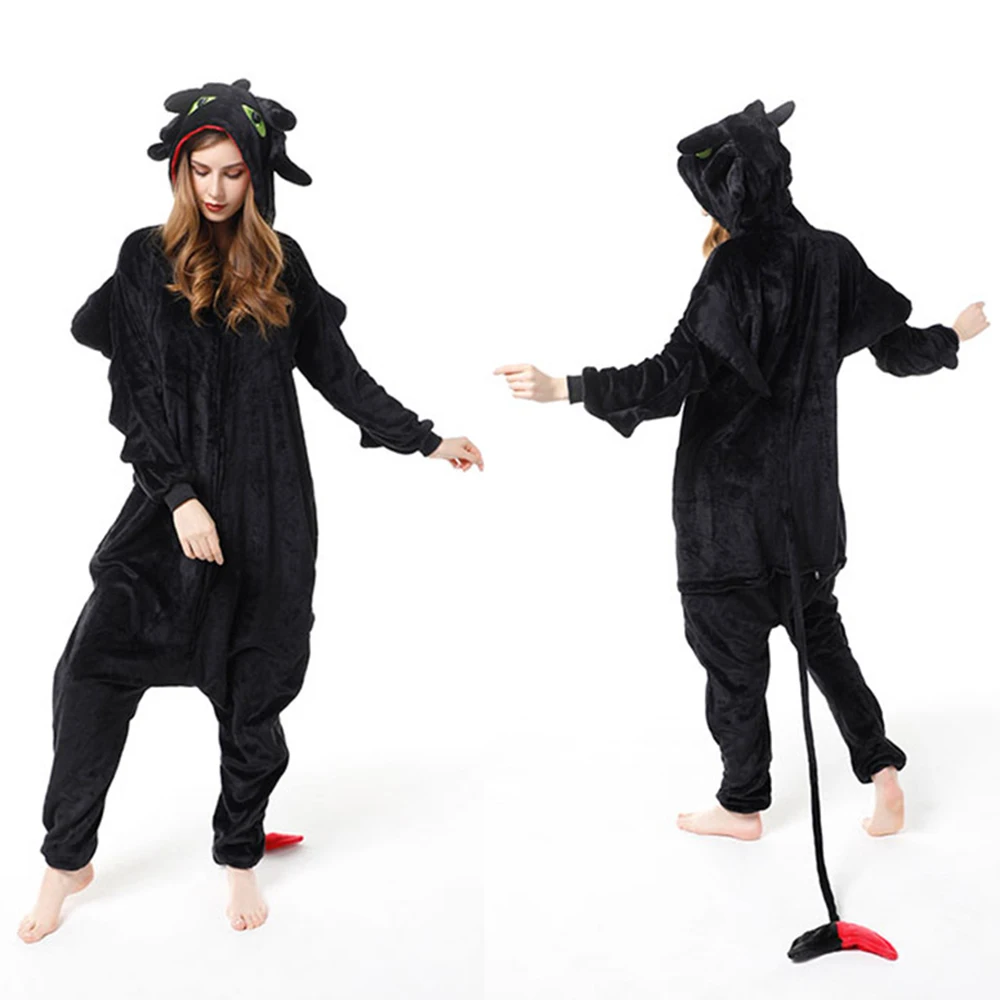How to Train Your Dragon Toothless Onesies Adults Anime Cosplay Costume Cartoon Pajamas Adults One Piece Pyjamas Sleepwear Suit
