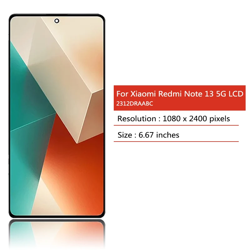 AMOLED 6.67'' for Xiaomi Redmi Note 13 5G lcd display screen digitizer Assembly for Redmi Note13 2312DRAABC display