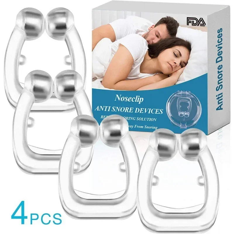 

4pcs/box Anti-Snoring Corrector Snore Prevention Gadget Women's Anti-Snore Device Snore Elimination Nose Clip Men's Sleep Night