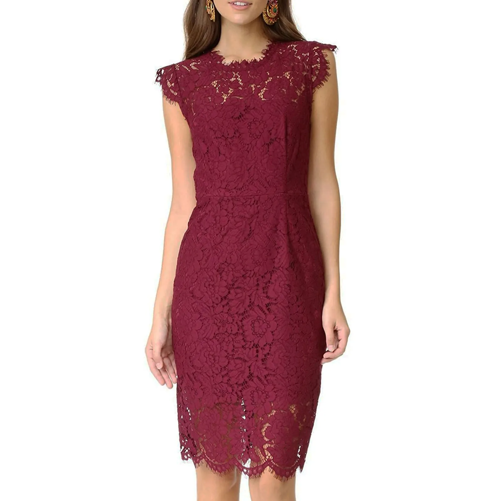 

Women's Dresses Retro Transparent Embroidery Floral Lace Patchwork Slim Sundresses Evening Cocktail Mini Party Dress Vestidos