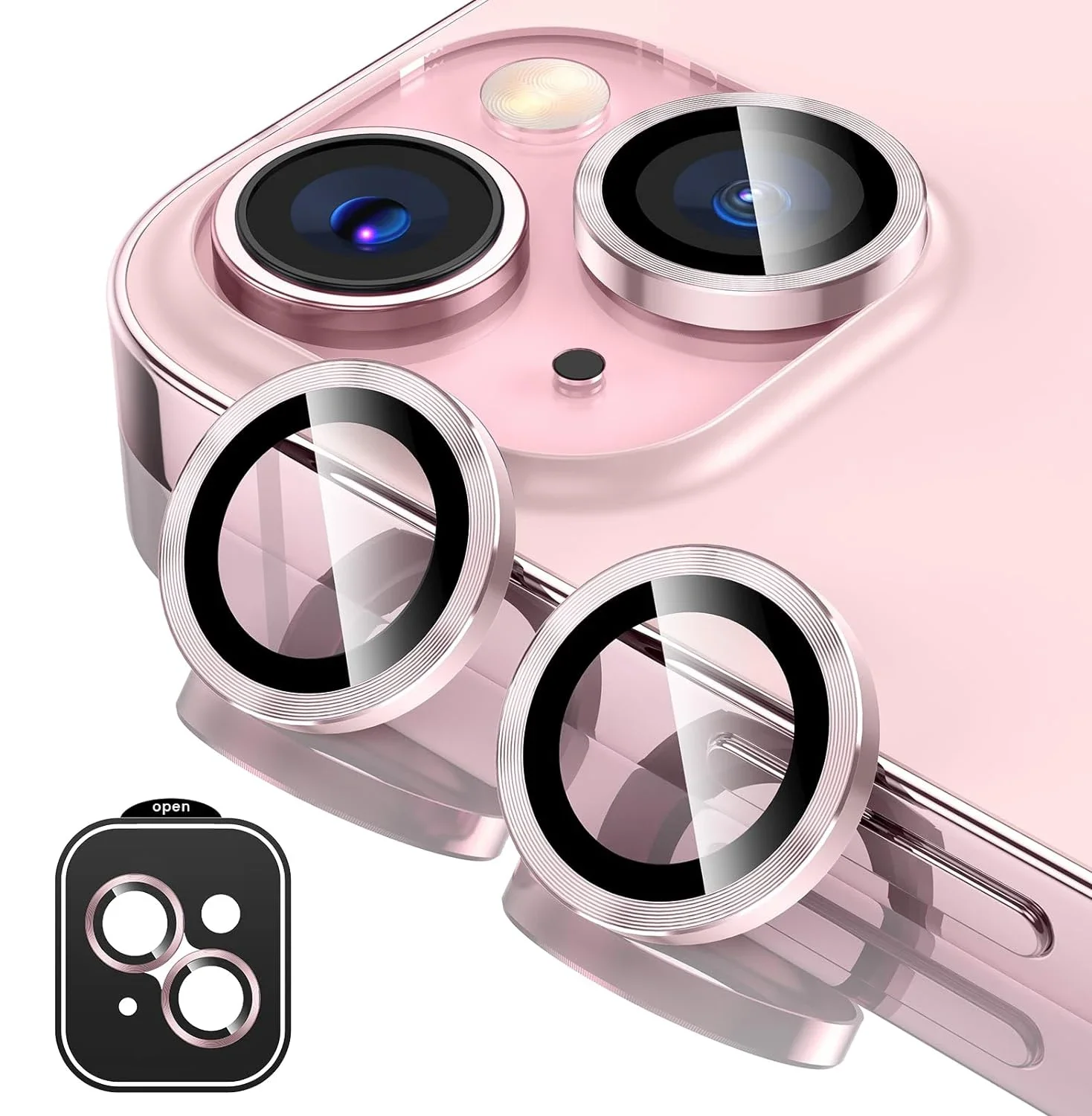 Premium Titanium Tempered Glass Camera Lens Protector Cover - 2-3Pcs Set