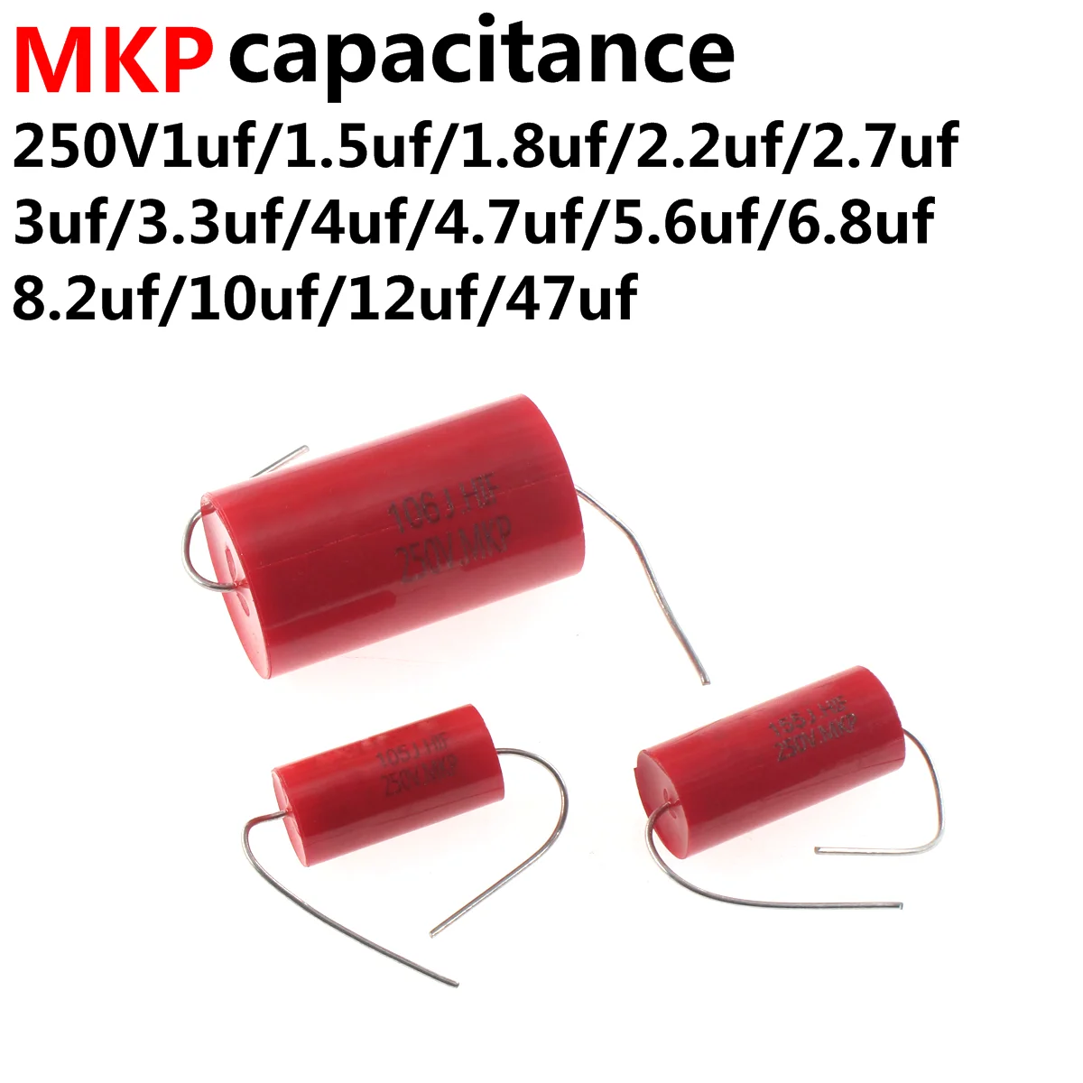 10/5/2PCS MKP Audio Capacitor 0.1uF 0.22uF 5.6uF 6.8UF 7.5UF 8.2UF 10uF 22uF 33uF 47uF 100uF 250V