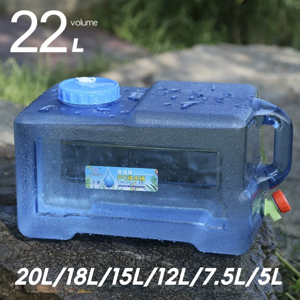 18/20/22L خزان المياه الناقل الغذاء الصف خزان المياه المحمولة سعة كبيرة مع صنبور الملحقات في الهواء الطلق للمشي لمسافات طويلة الصيد