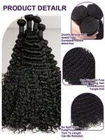 30 34 pouces vague profonde cheveux humains paquets cheveux bouclés tissage brut non transformés Tissage Double trame vierge Extensions de cheveux 2