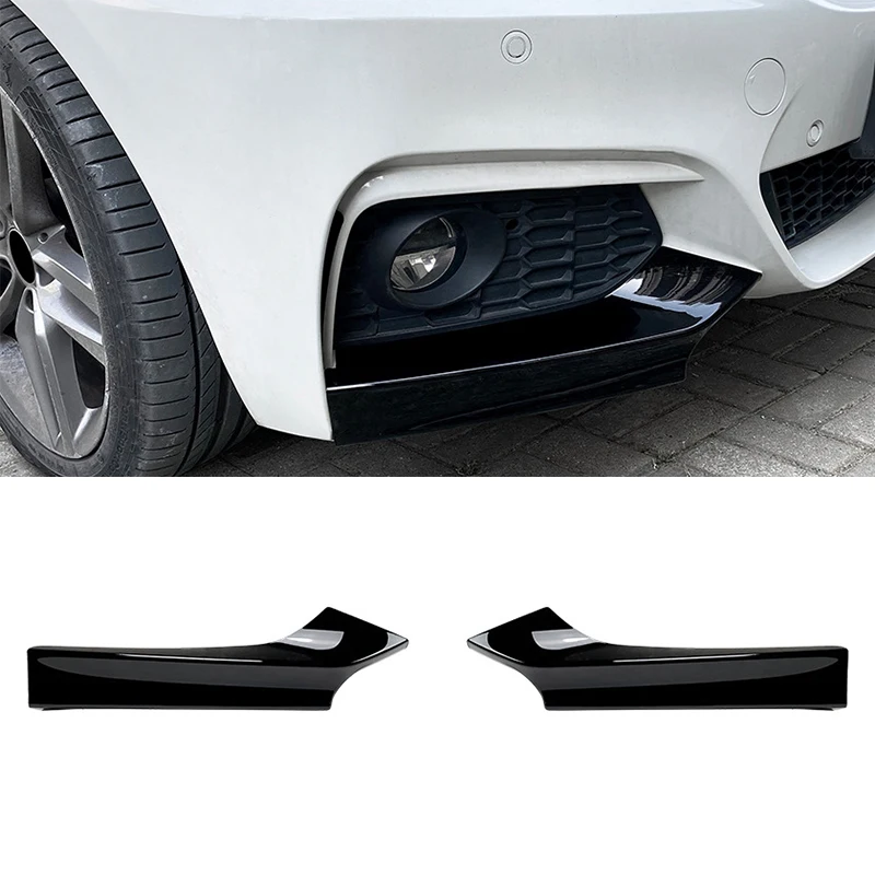 Gloss Black Car Paraurti Anteriore Lip Splitter Spoiler Diffusore Body Kit Tuning Per Bmw Serie 2 F22 F23 M Sport 2015-2019