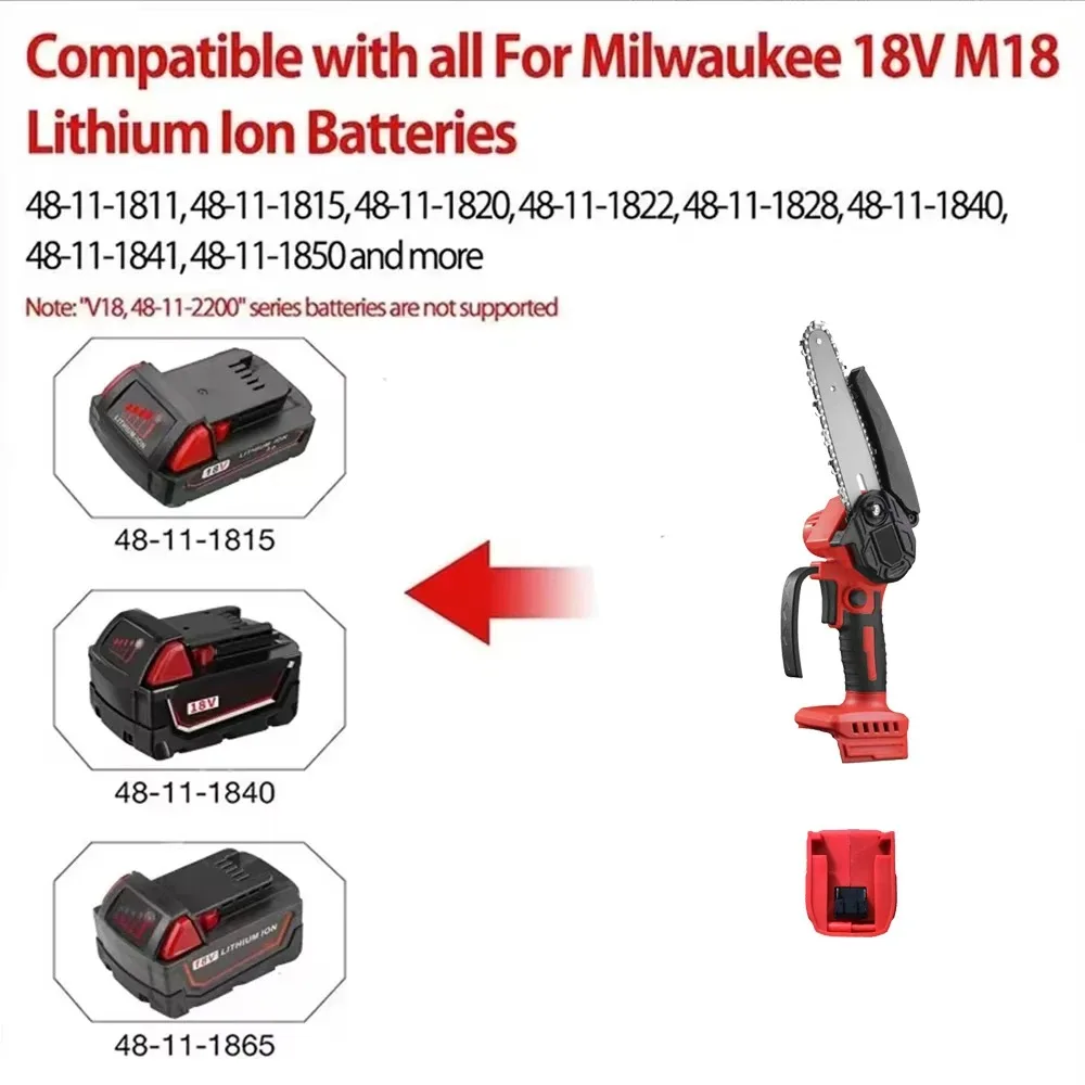 Mini Chainsaw 4/6-Inch Cordless Woodworking Handheld Garden Electric Saw Cutting Power Tool Fit Dewalt/Milwaukee 18V Battery pin mini chainsaw
