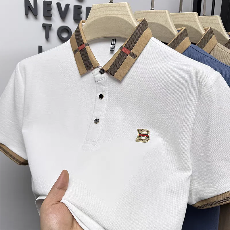 Short Sleeve Polo Shirt Camisa Tipo Polo Burberry BOSS Mercerized