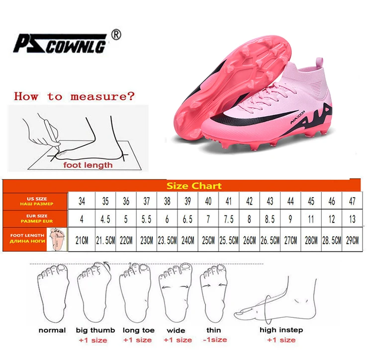 Description Picture 2 of itemProfessional Men's Futsal Sneakers Original Brand Pink Football Boot Unisex Indoor Turf Soccer Shoes Trainers Men Botas Futbol